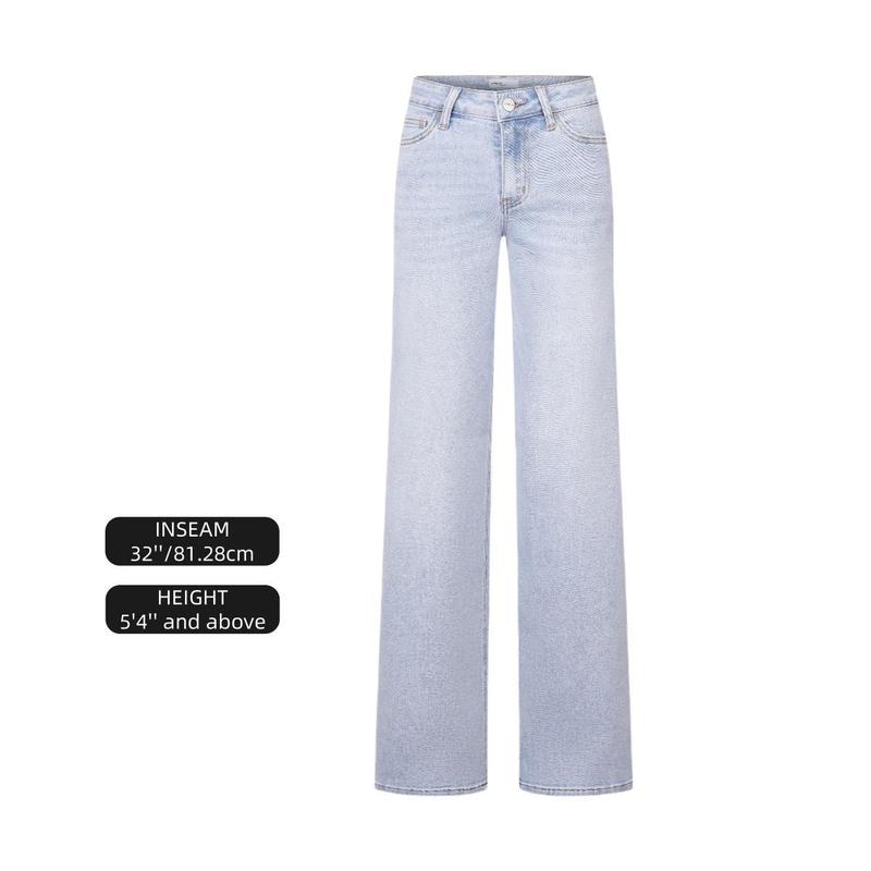 Stretchy Wide-Leg Baggy Jeans for Women