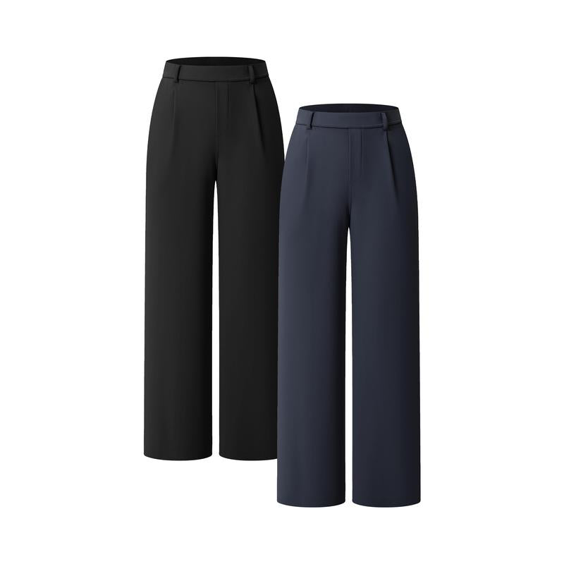 High-Waist Straight-Leg Work Pants Set