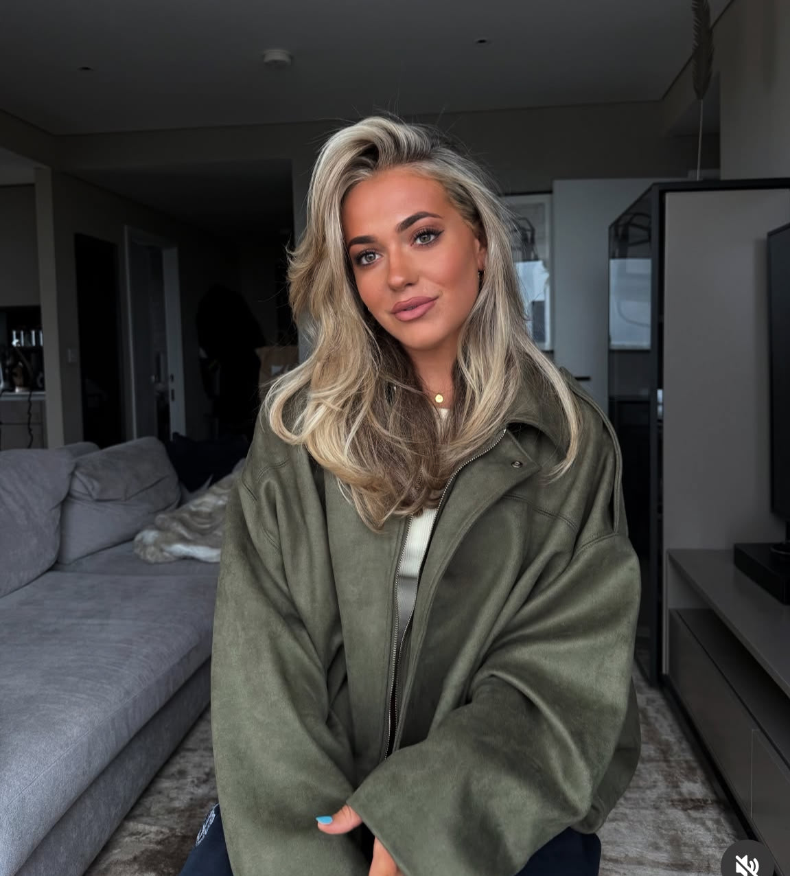 Green Suede Style Pocket Jacket