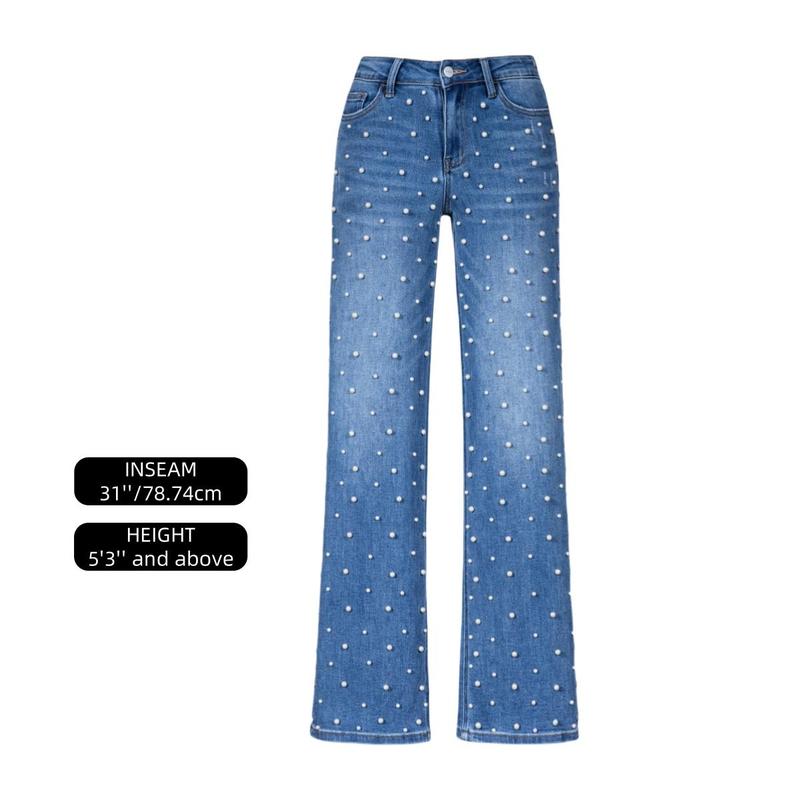Stretchy Wide-Leg Baggy Jeans for Women