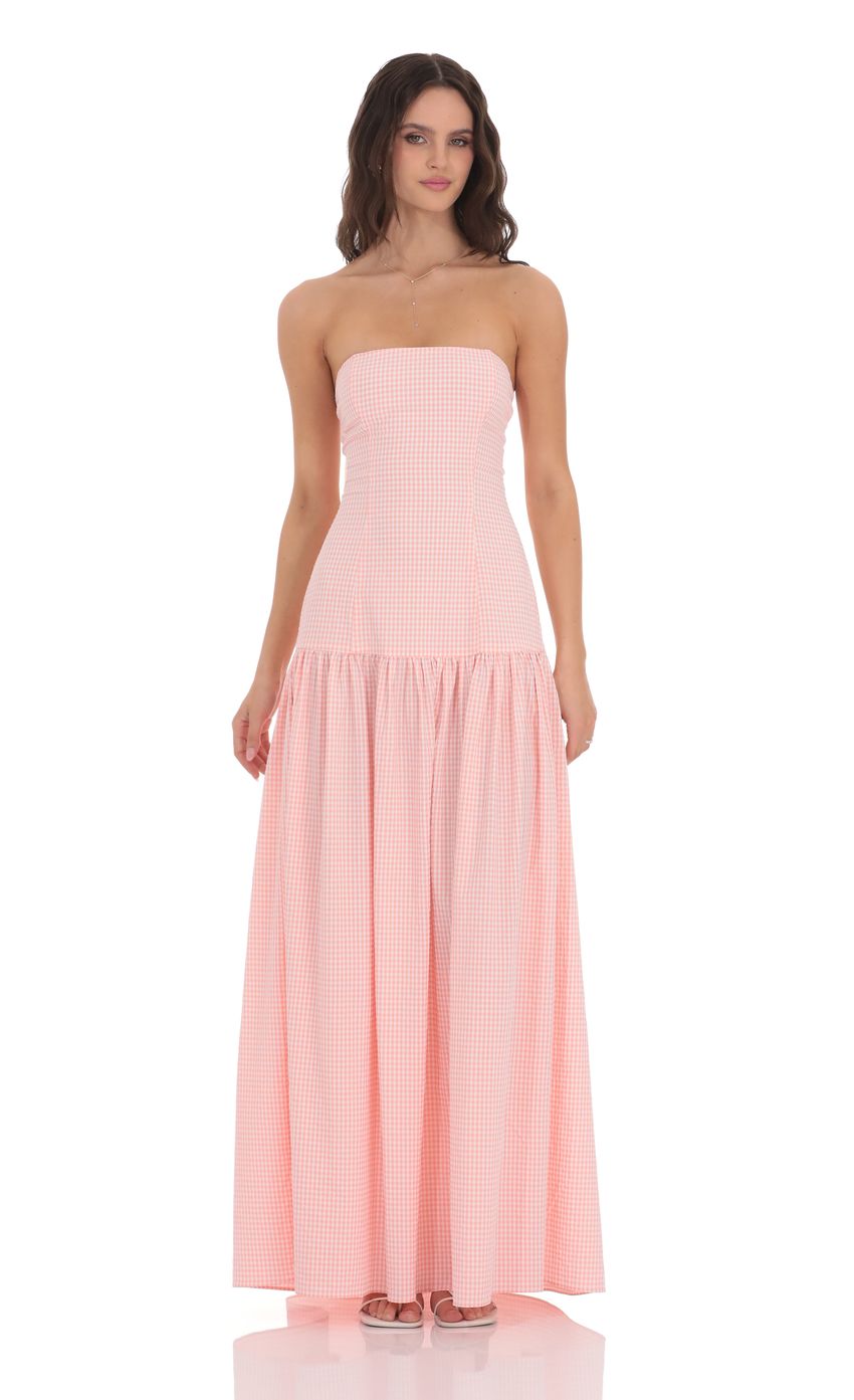 Blush Breeze Strapless Maxi Dress