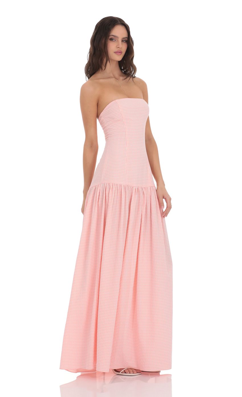 Blush Breeze Strapless Maxi Dress