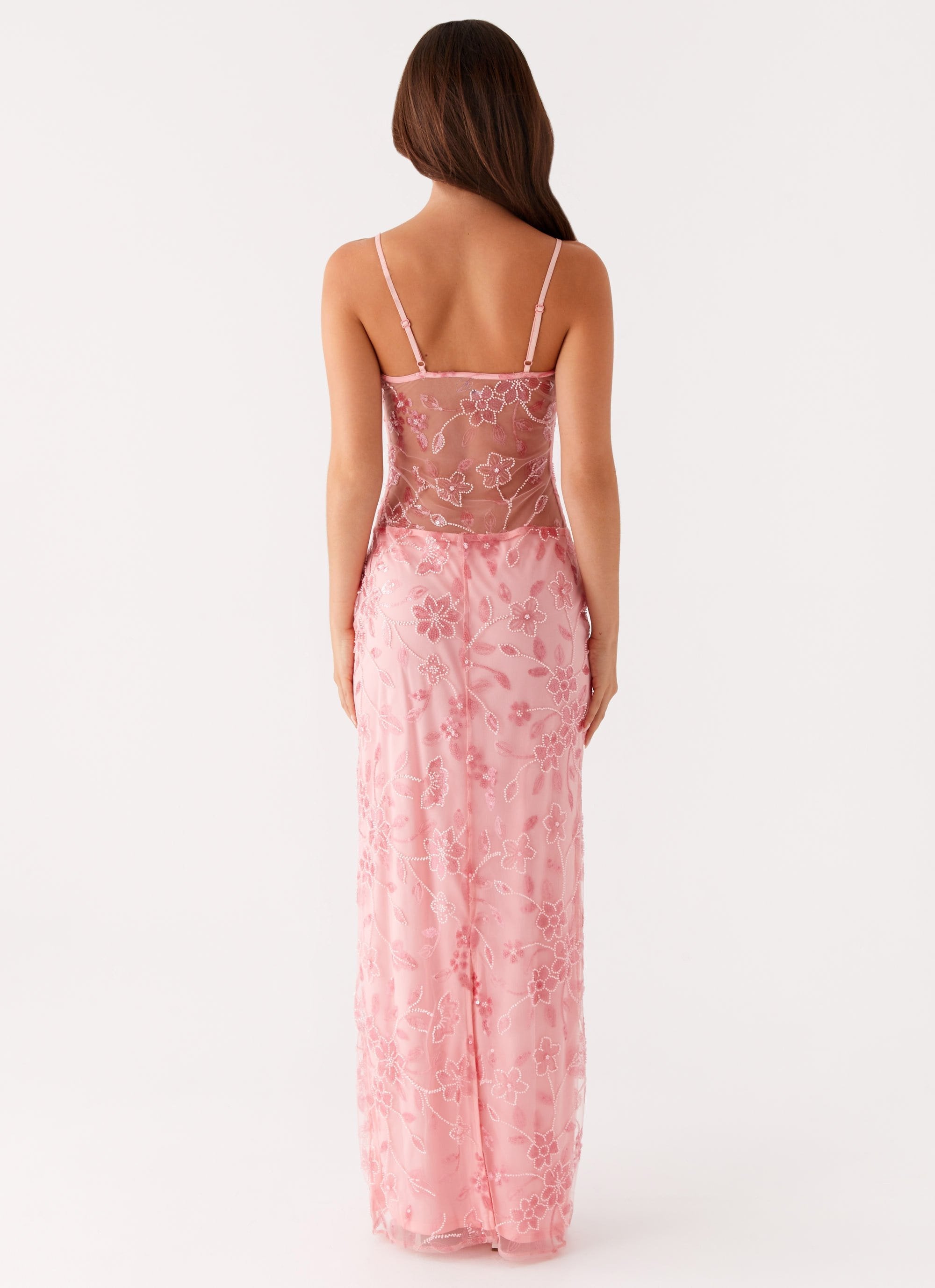Rosé Enchantment Sheer Maxi Dress
