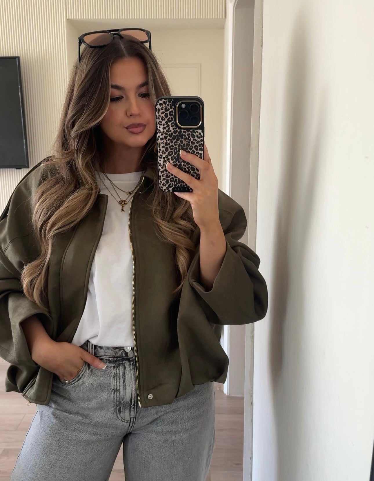 Green Suede Style Pocket Jacket