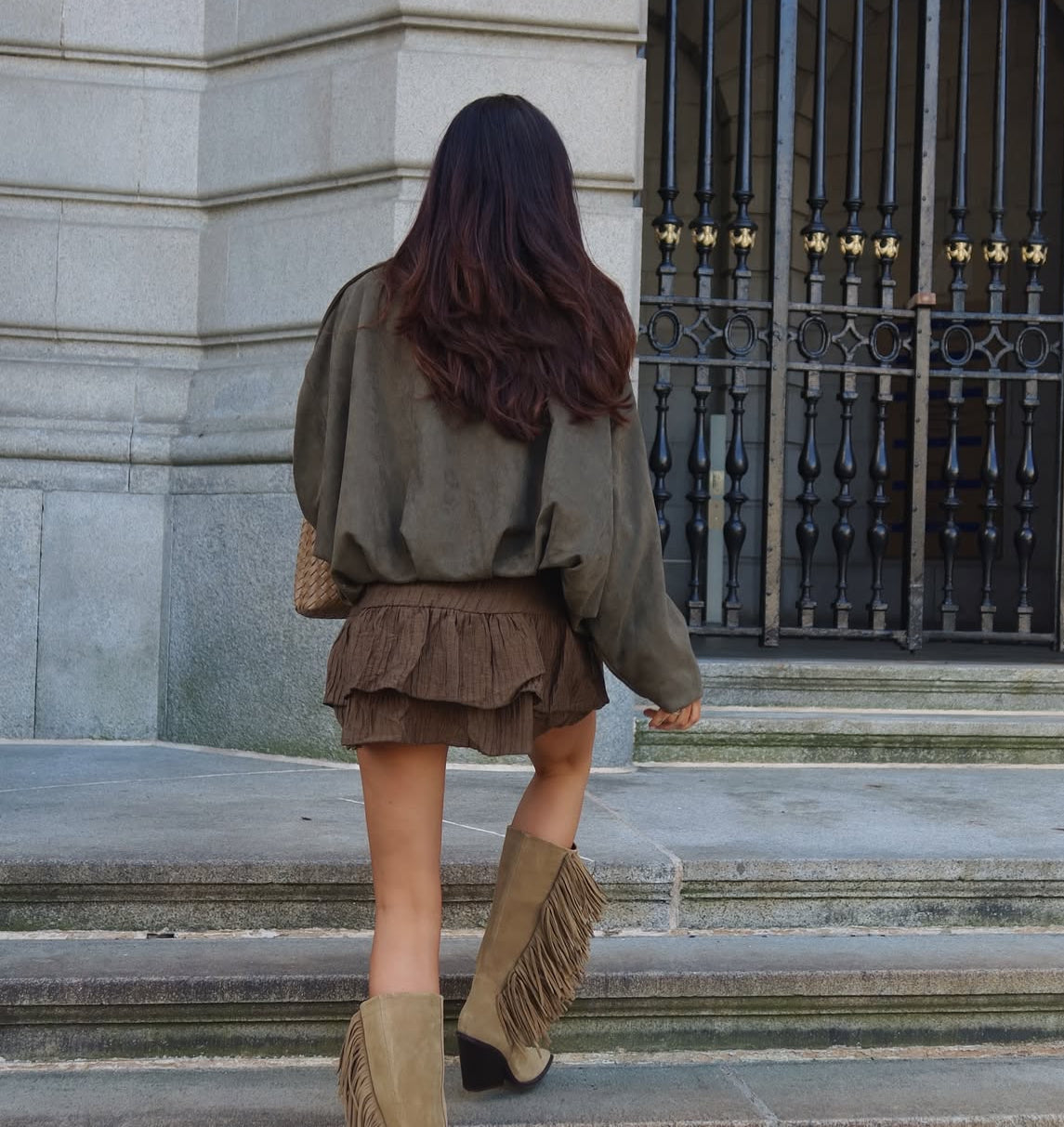 Green Suede Style Pocket Jacket