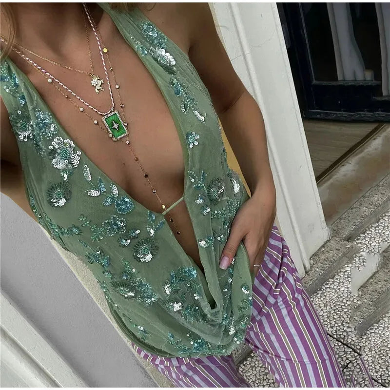 Glam Shine Halter Top