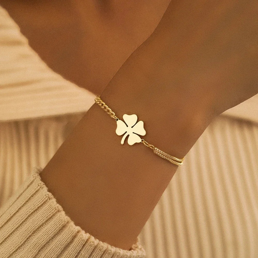 Golden Four-Leaf Bliss