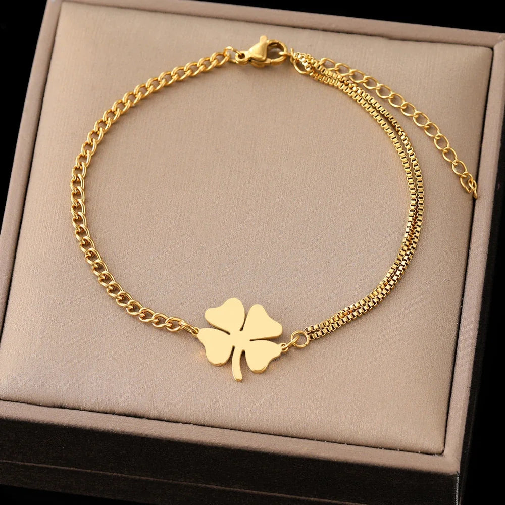 Golden Four-Leaf Bliss