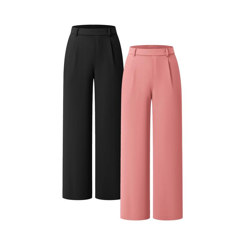 High-Waist Straight-Leg Work Pants Set