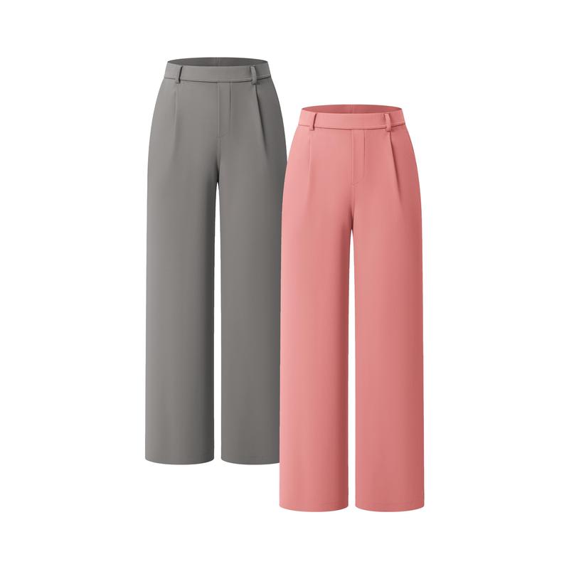 High-Waist Straight-Leg Work Pants Set