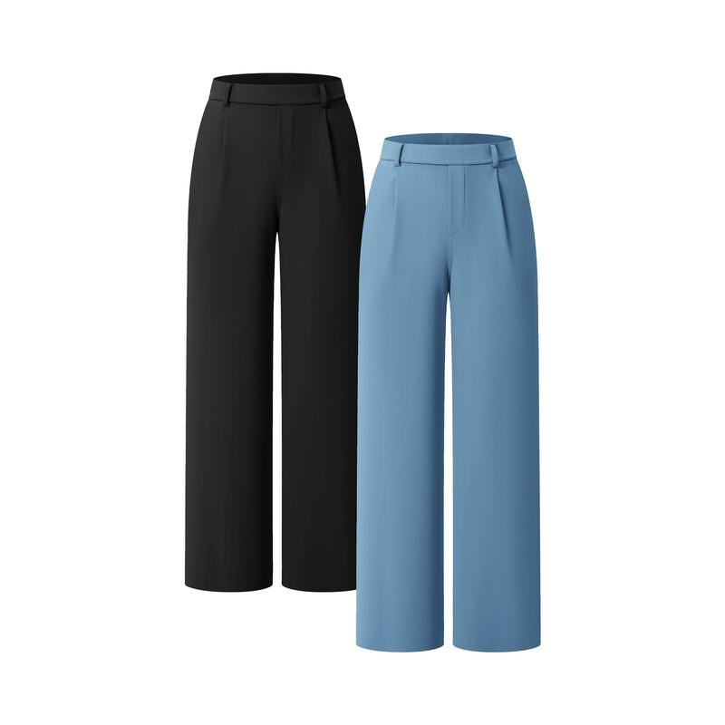 High-Waist Straight-Leg Work Pants Set