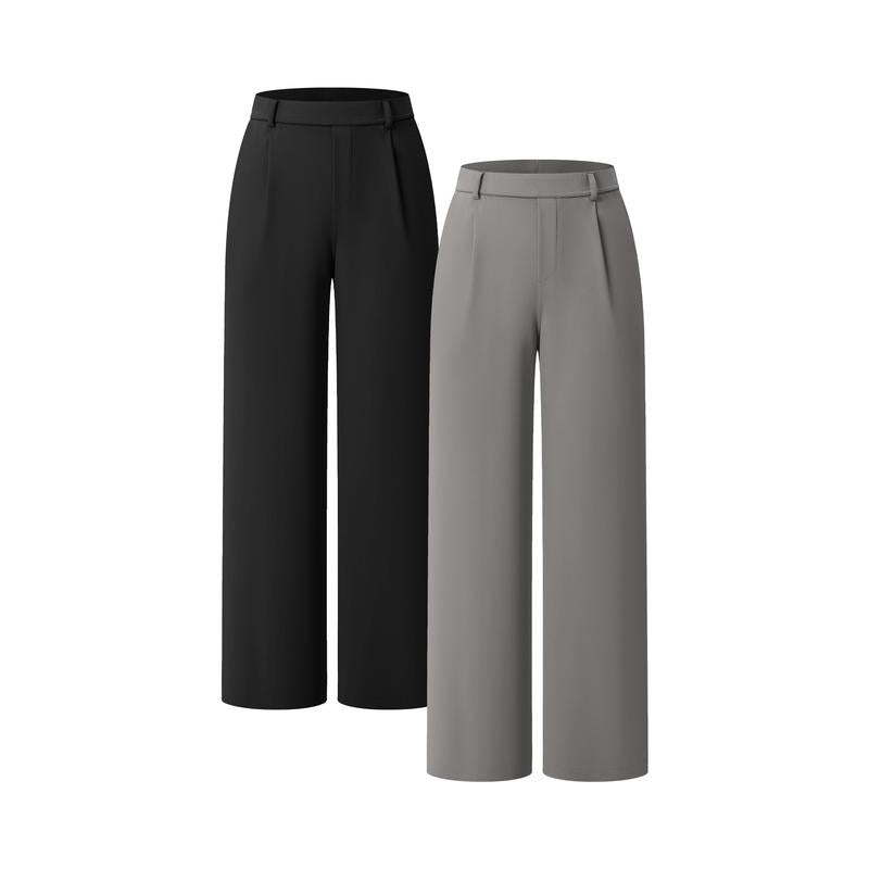 High-Waist Straight-Leg Work Pants Set