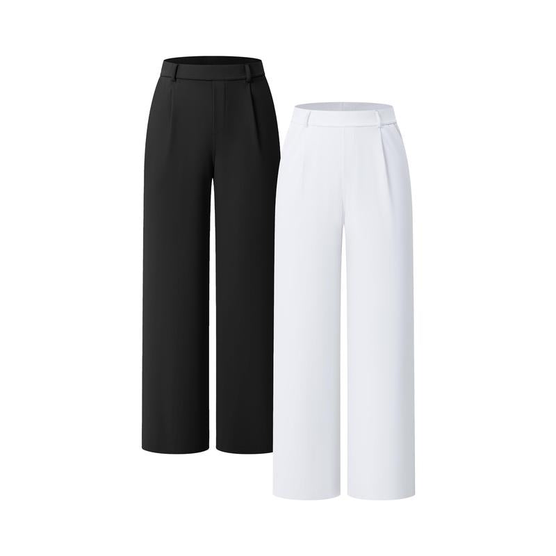 High-Waist Straight-Leg Work Pants Set