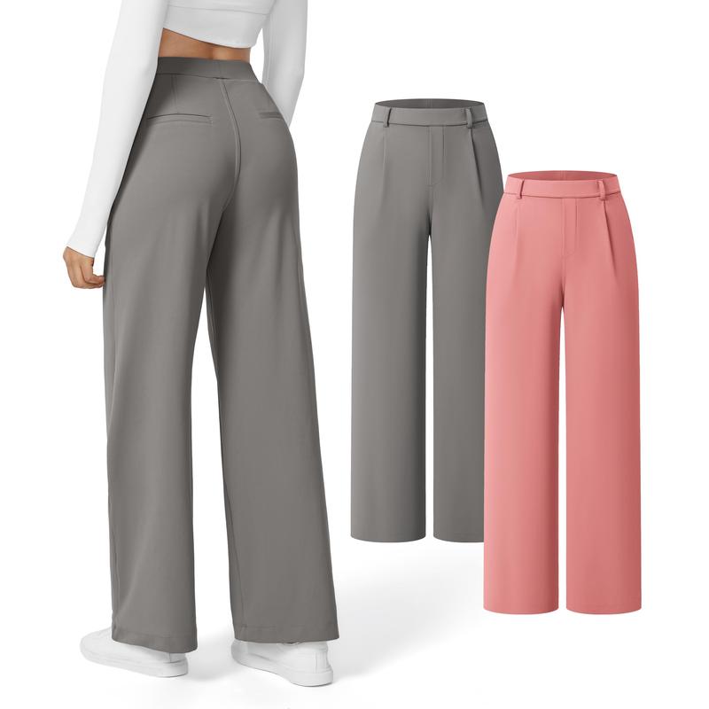 High-Waist Straight-Leg Work Pants Set