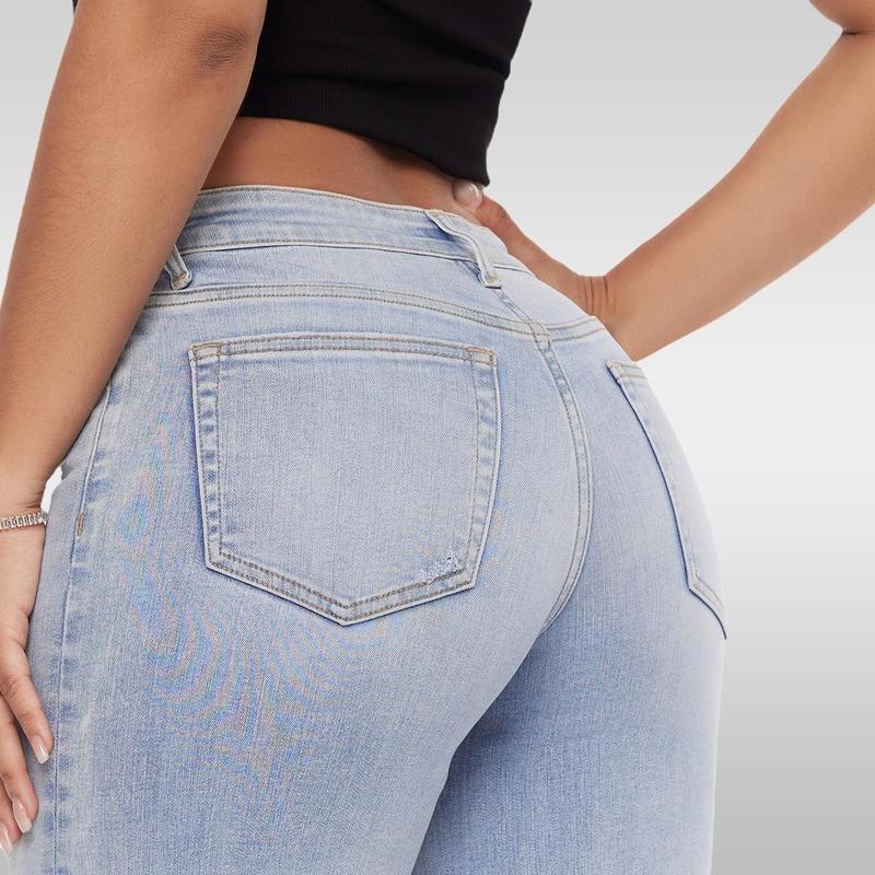 Stretchy Wide-Leg Baggy Jeans for Women